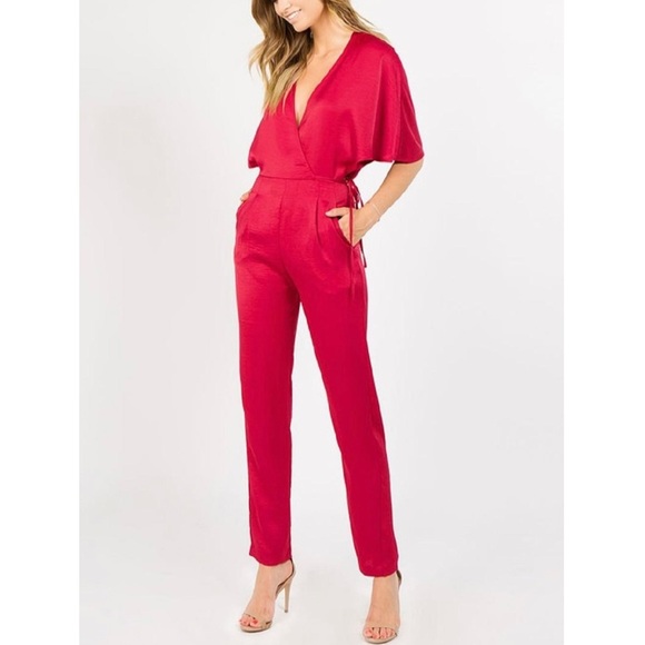 Pants - 🛑SOLD🛑 Strut & Bolt Satin Wrap Jumpsuit